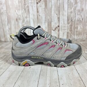 Merrell Moab 3 Hiking Shoes Women Gray Pink Vibram Sole Low Top Size 8.5